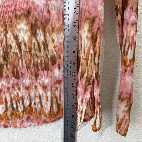Sundance Womens Blouse Top Size S 100% Silk Tie Dye Boho Embroidered - Picture 5 of 7